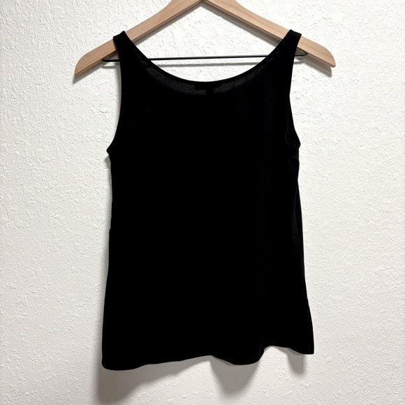 Eileen Fisher 100% Silk Black Scoop Neck Tank Top XXS - Picture 7 of 7
